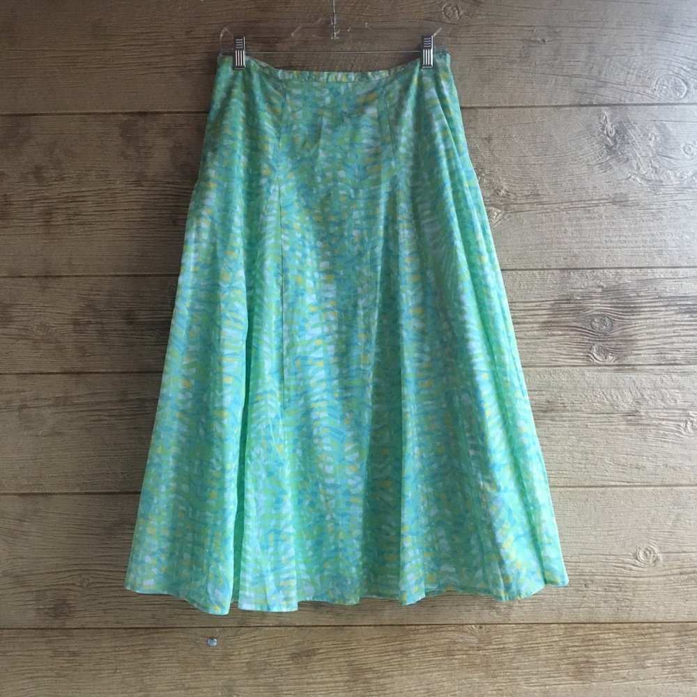 Mint Patterned A-Line Maxi Skirt